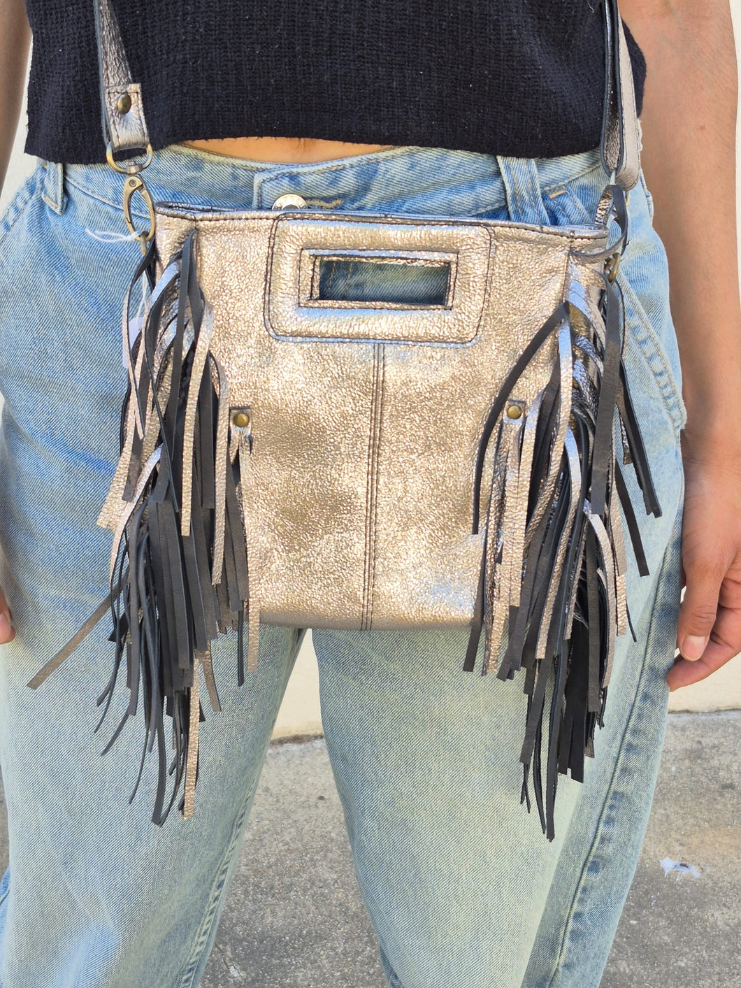 Sac Mira en cuir argent