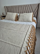 Charger l&#39;image dans la galerie, Ensemble couvre lit + 2 coussins frange

