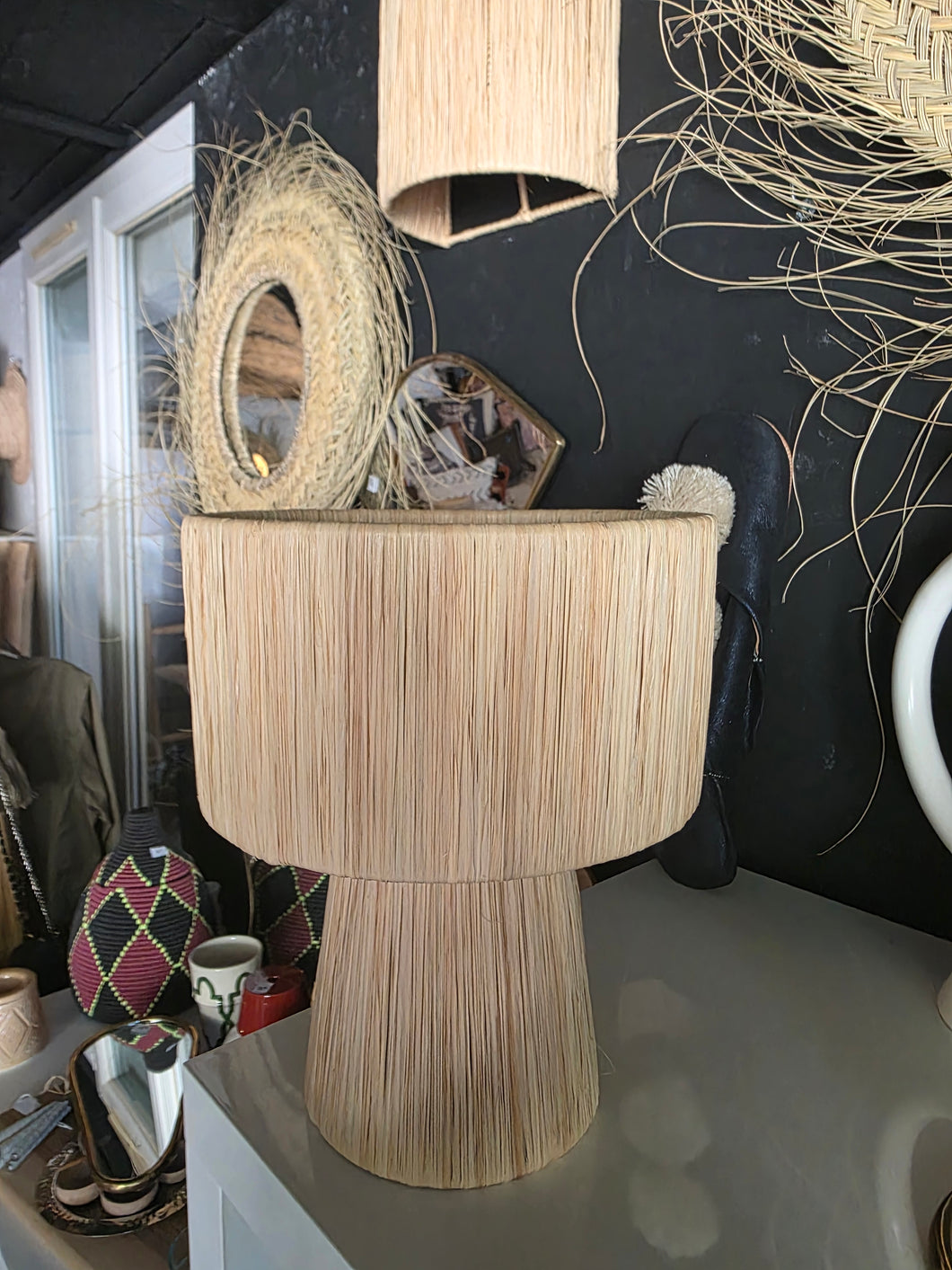 Lampe à poser Lina – Fibre naturelle finition lisse