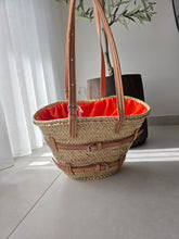 Charger l&#39;image dans la galerie, 🍊 Panier doublé orange – Anses longues en cuir
