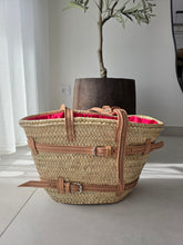 Charger l&#39;image dans la galerie, 💕 Panier doublé rose – Anses longues en cuir
