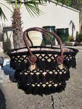 Charger l&#39;image dans la galerie, Panier “Noir Ébène” – Pompons &amp; Cuir
