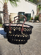 Charger l&#39;image dans la galerie, Panier “Noir Ébène” – Pompons &amp; Cuir
