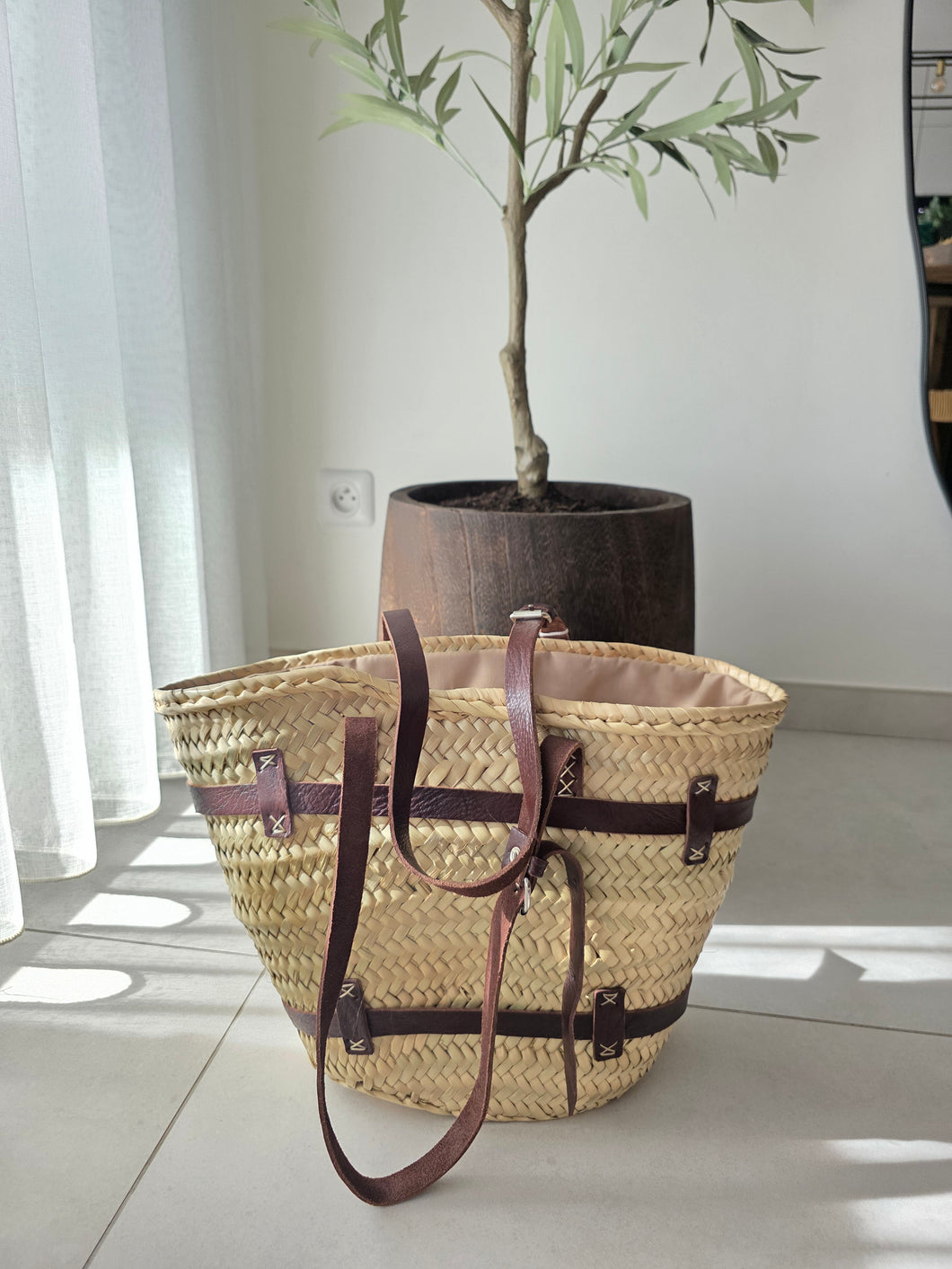 🤎 Panier doublé crème