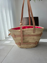 Charger l&#39;image dans la galerie, 💕 Panier doublé rose – Anses longues en cuir
