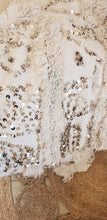Charger l&#39;image dans la galerie, Pouf handira blanc et sequins
