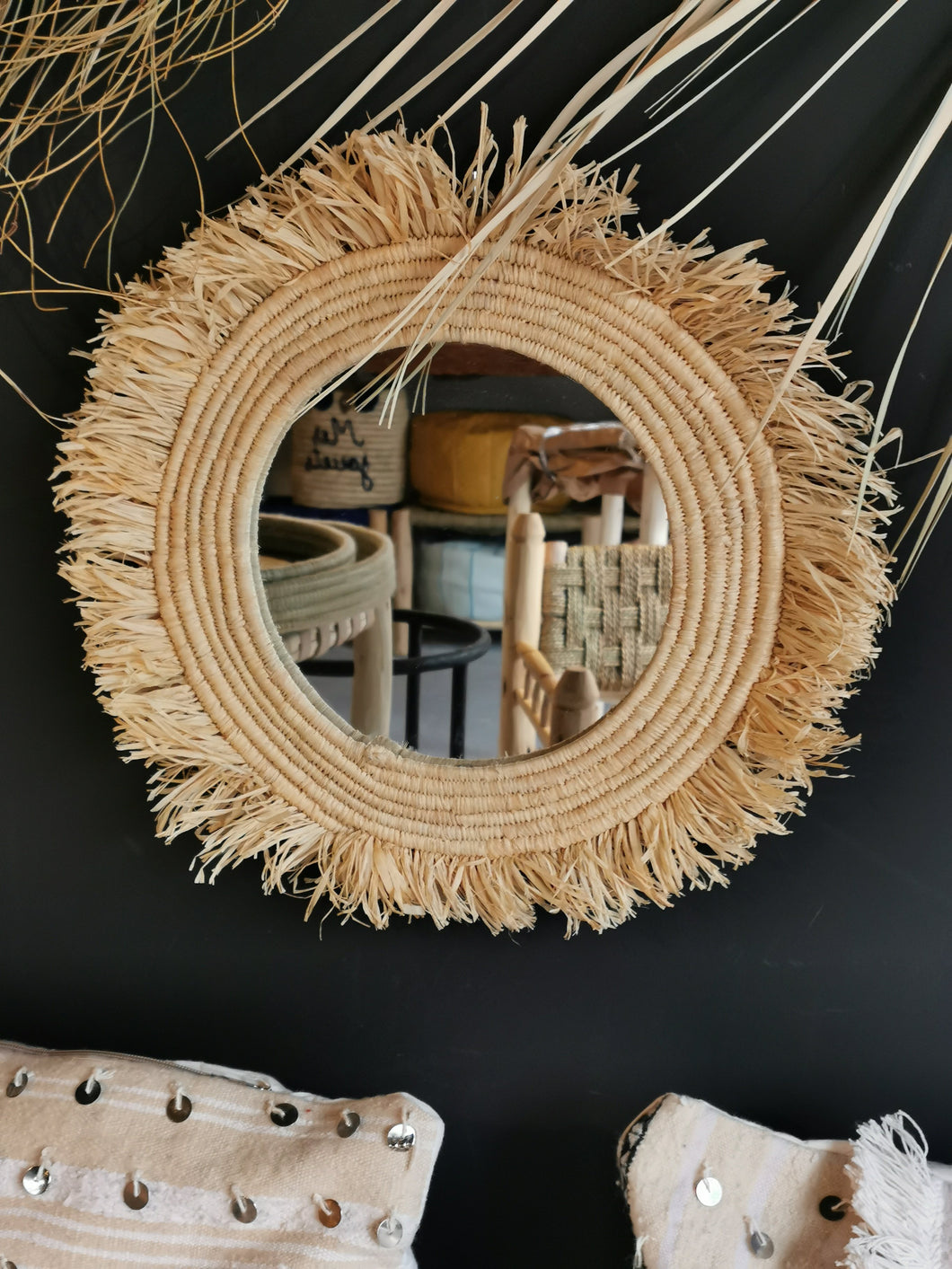 Miroir raphia