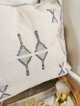 Charger l&#39;image dans la galerie, Housse coussin sabra crème et bleu gris
