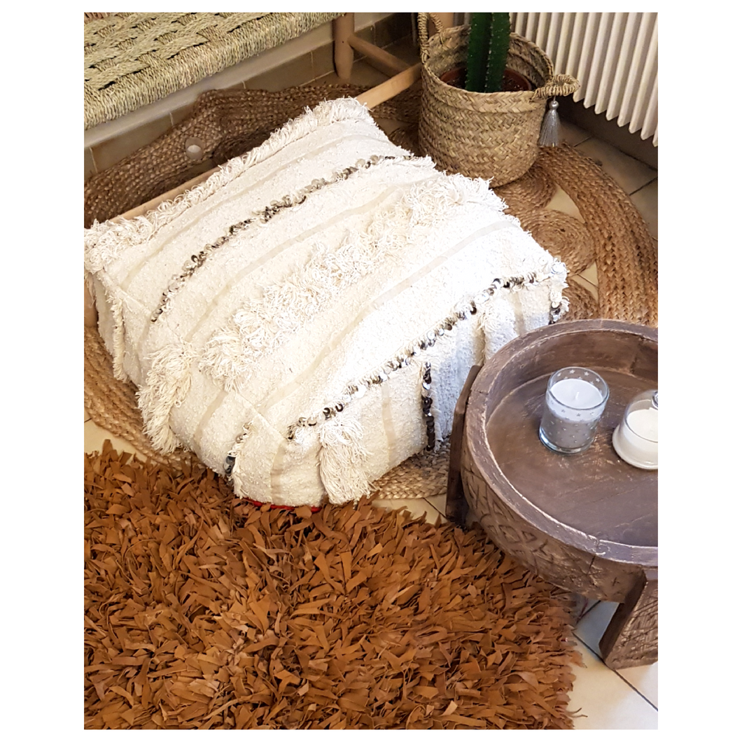 Pouf handira blanc