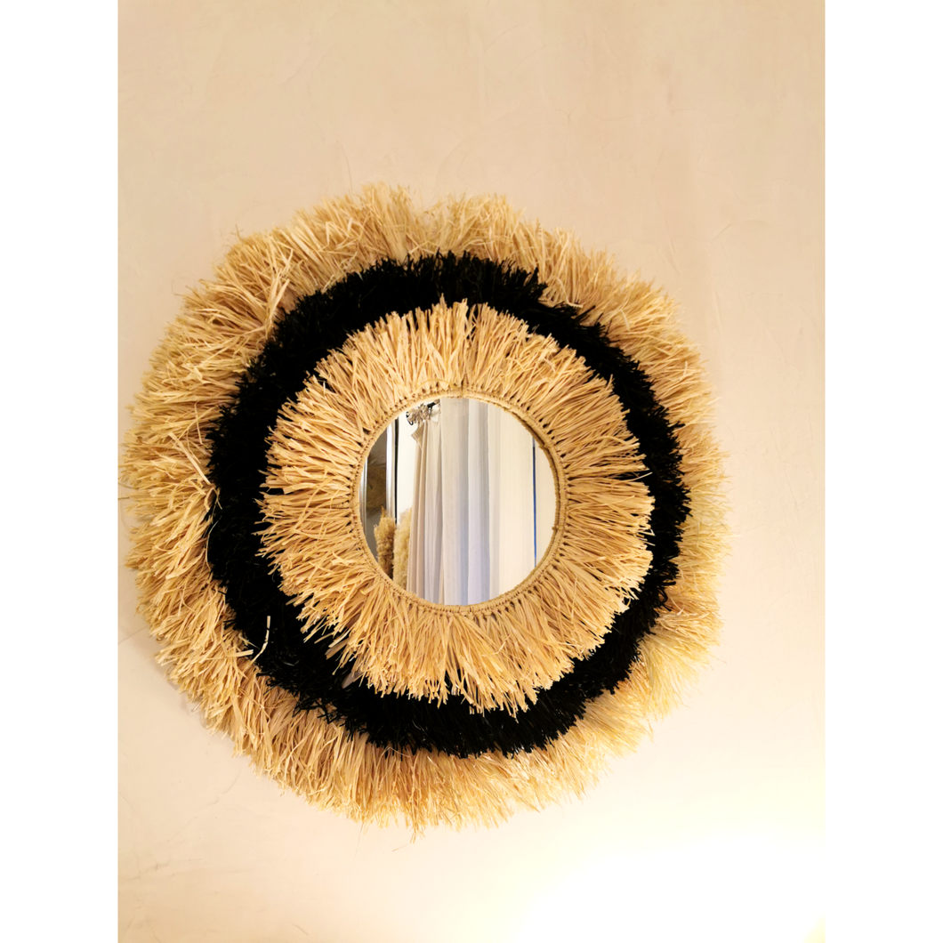 Miroir en raphia XL