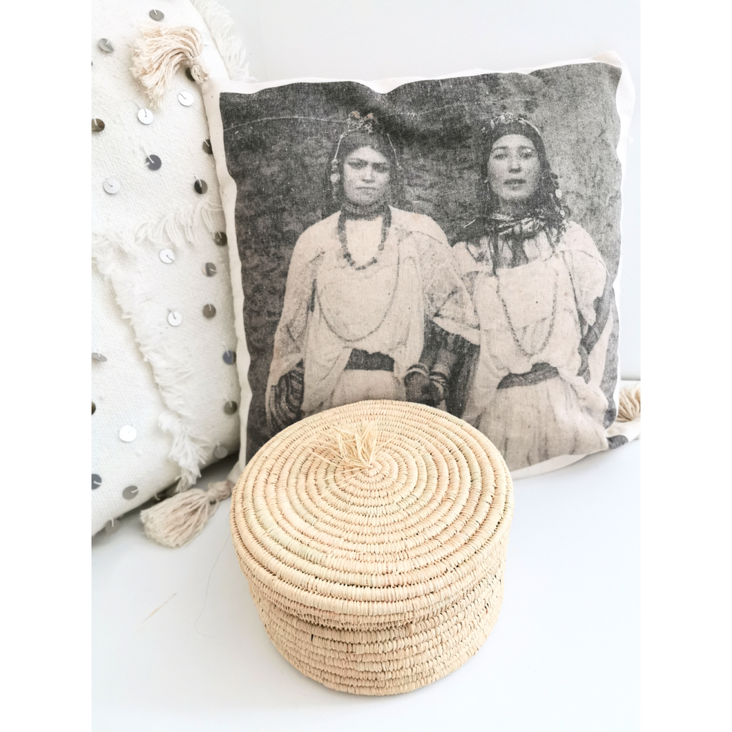 Boite ronde en raphia (petit modéle)